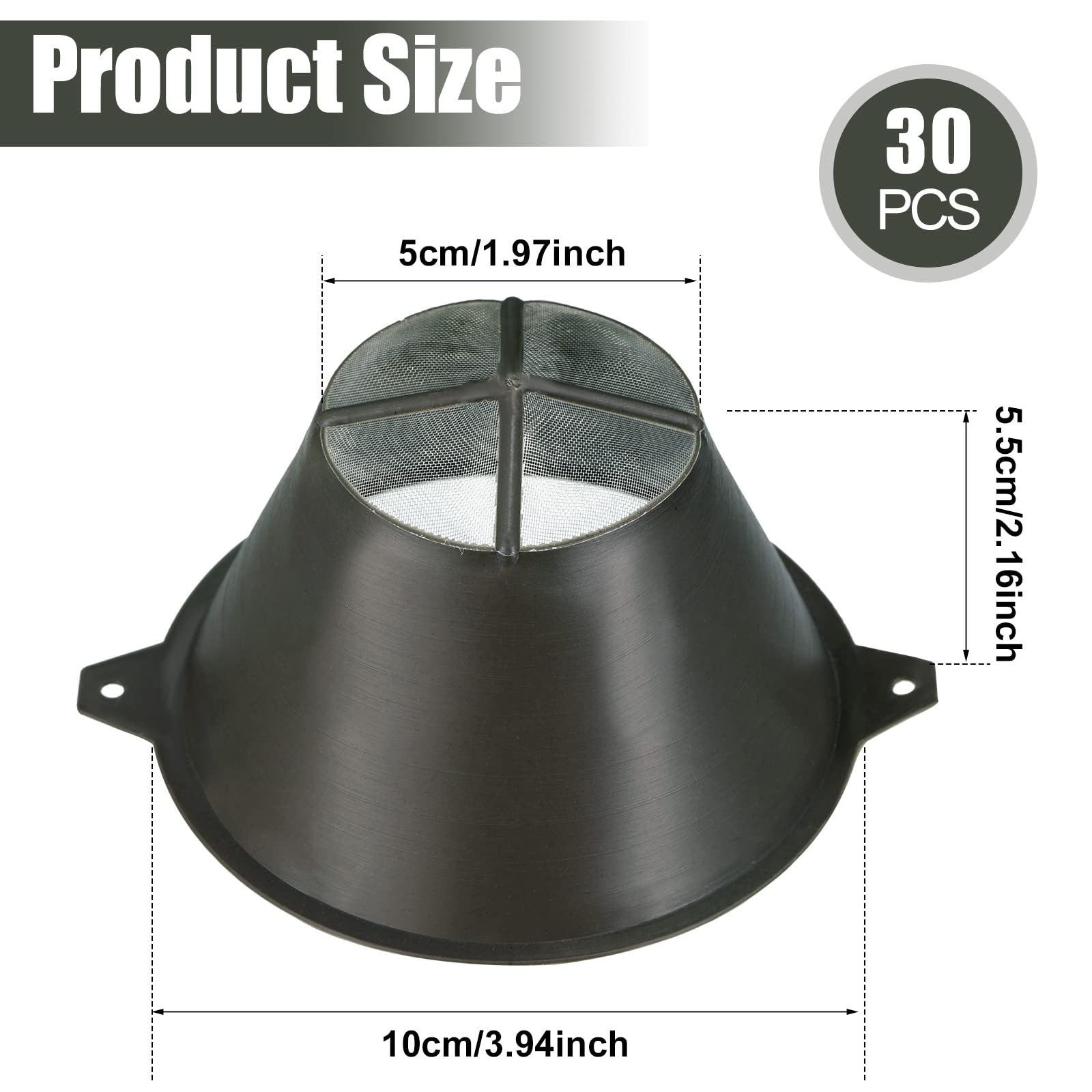 30 Stück Farbfilter 100 mm Kunststoff Farbsieb mit feinem Nylongeflecht Wiederverwendbarer industrieller Nylongeflecht Farbfilter für Filteröl, Ölfarben auf Wasserbasis, Lebensmittelrückstände
