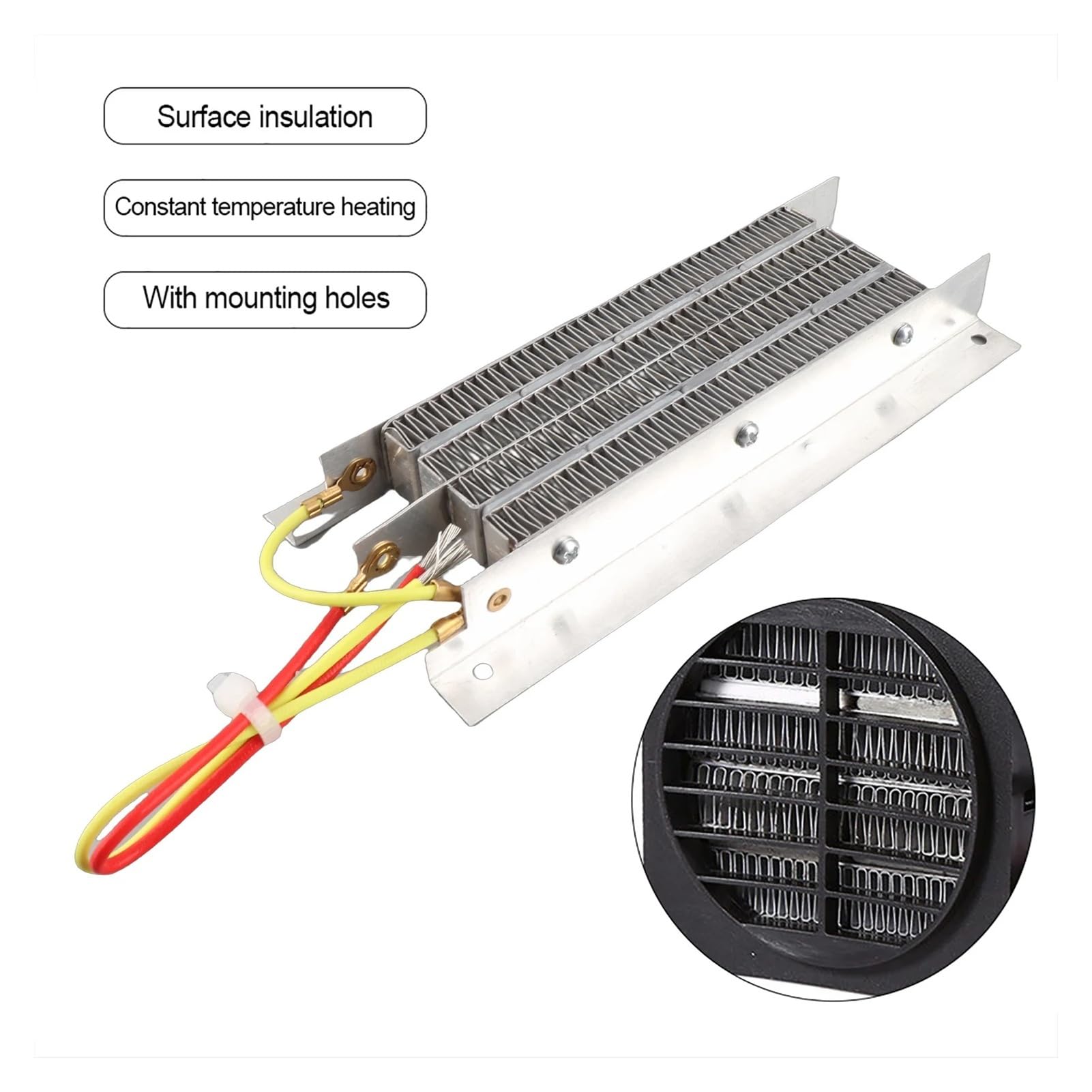 Aislamiento termostático del calentador de aire de cerámica eléctrico de 12V 400W, piezas del elemento calefactor PTC