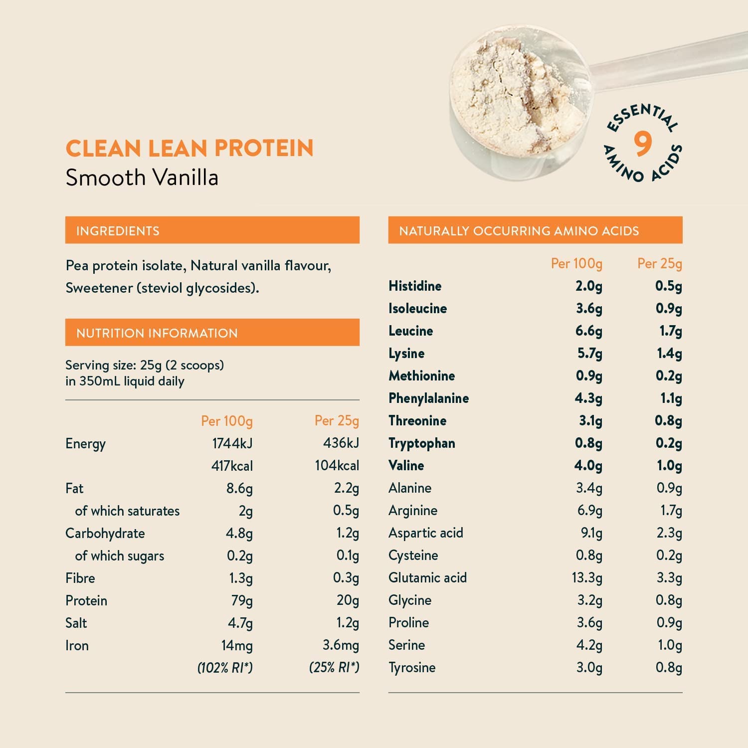 Nuzest - Erbsenproteinpulver - Clean Lean Protein - Vanille - Veganer Proteinshake - Pflanzenbasiert, Kalorienarm & Kohlenhydratarm - Glutenfrei - Milchfrei - 250g (10 Portionen)