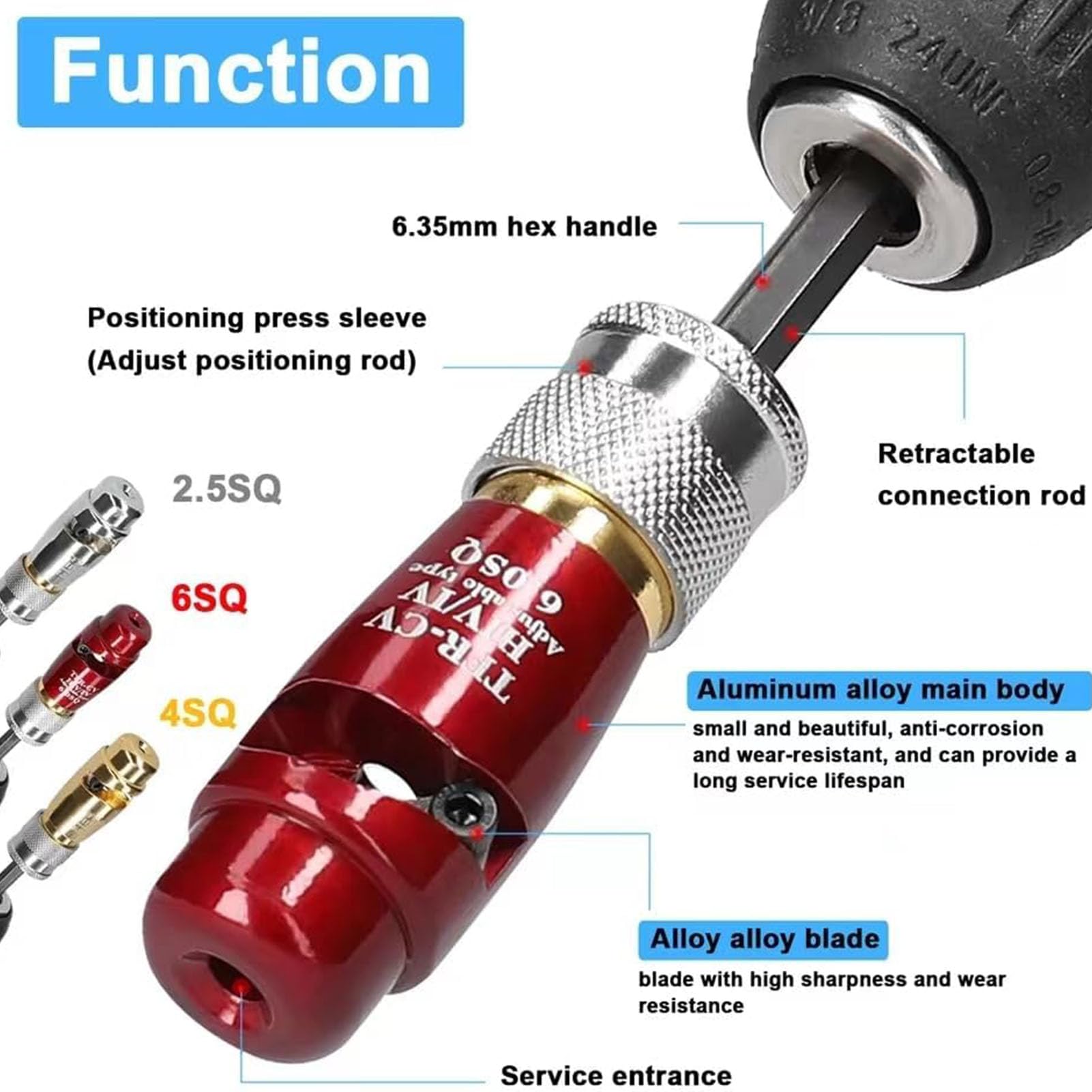 Outil de Dénudage et de Torsion de Fil Électrique Réglable pour Perceuse Ensemble d'Outils d'Électricien Professionnel pour Câble Cuivre et Aluminium