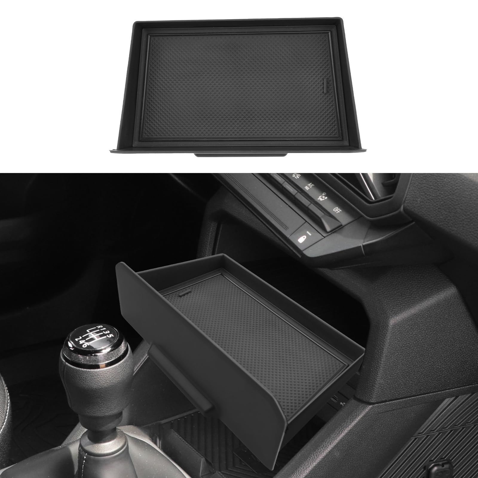 ECOZEN Organizer per console centrale Dacia Duster 3 2024-2026/Dacia Bigster 2025-2026 3D ABS Console Centrale Contenitore Cassetto con cuscinetto antiscivolo, vassoio portaoggetti nascosto Duster III