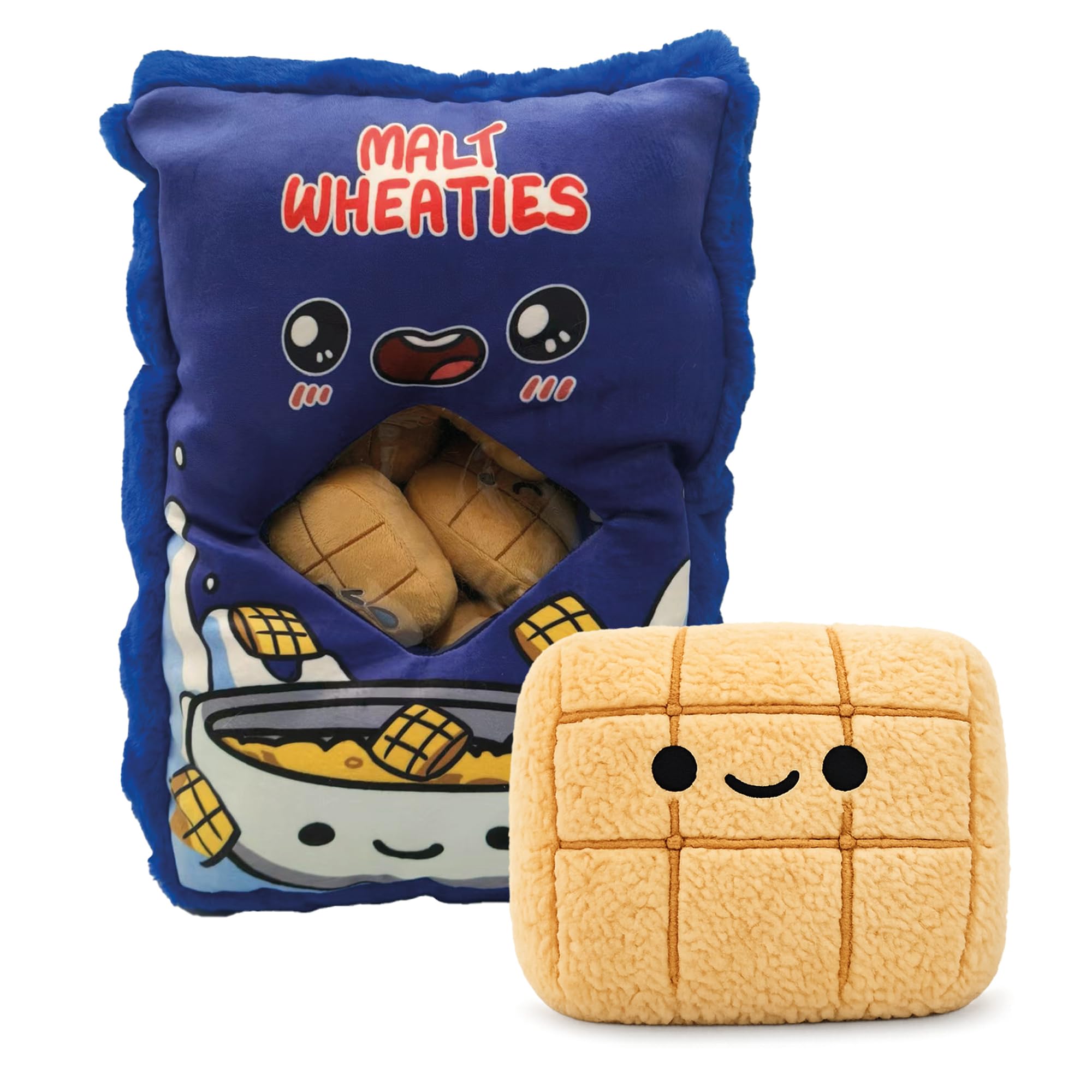 My Kawaii Plush - Cereal Plushies - Soft and Cuddly Scented Decorative Toys for Kids and Adults - Cute and Collectible Plush Toy Pillow with 8 cereal inspired plushy toys inside (Malt Wheaties)