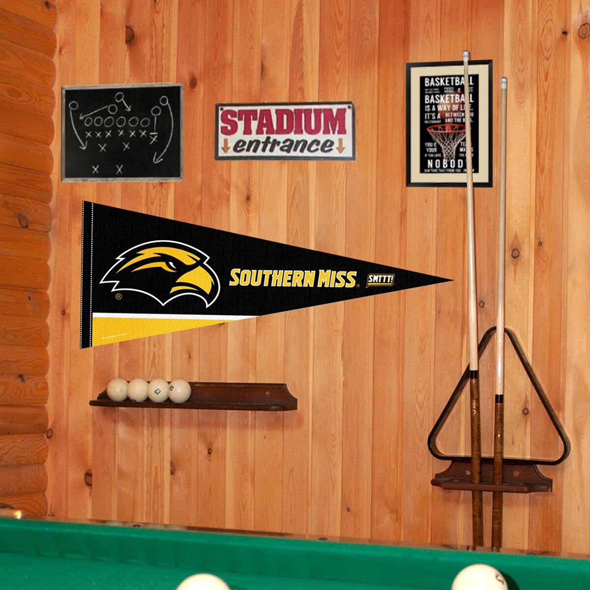 Southern Miss Pennant - Officially Licensed Full Size 12x30 Inch Felt University Pennant (University Of Southern Mississippi) - View #2