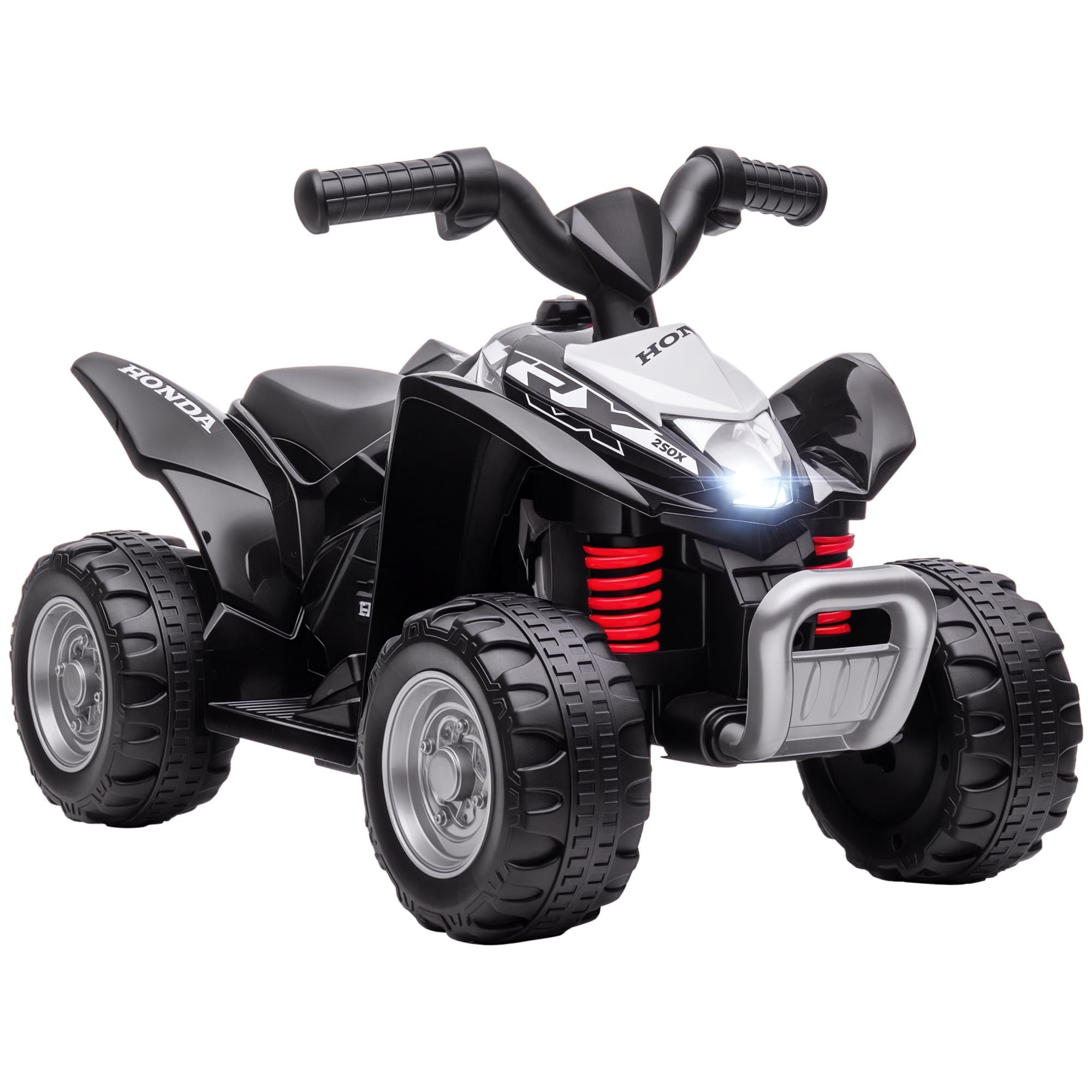 AIYAPLAY Quad Électrique Enfant 6 V Honda sous Licence 2,8 km/h Noir | Voiture Électrique Enfants, Klaxon, Poignée et Selle Ergonomique, Phares LED