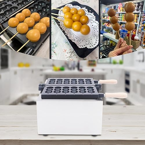 Miniatura 2 de Brocheta eléctrica comercial de burbujas de 110 V 1400 W, máquina de 6 rejillas antiadherentes, mini panqueques antiadherentes, máquina para hornear