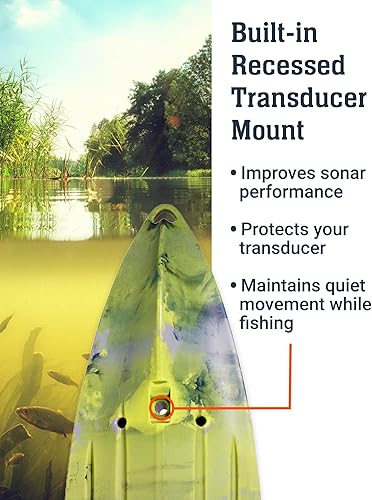 Miniatura 6 de BKC UH-RA220 - pescador de 11.5 pies para sentarse en la parte superior kayak de pesca con palas y silla vertical y sistema de timón incluido