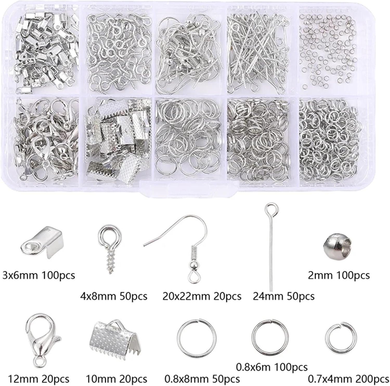 Jewelry Repair Kit Tools 5 Set Alloy Accessories Set Jewelry Findings Tools Clip Buckle Lobster Clasp Open Jump Rings Earring Hook Making image 2