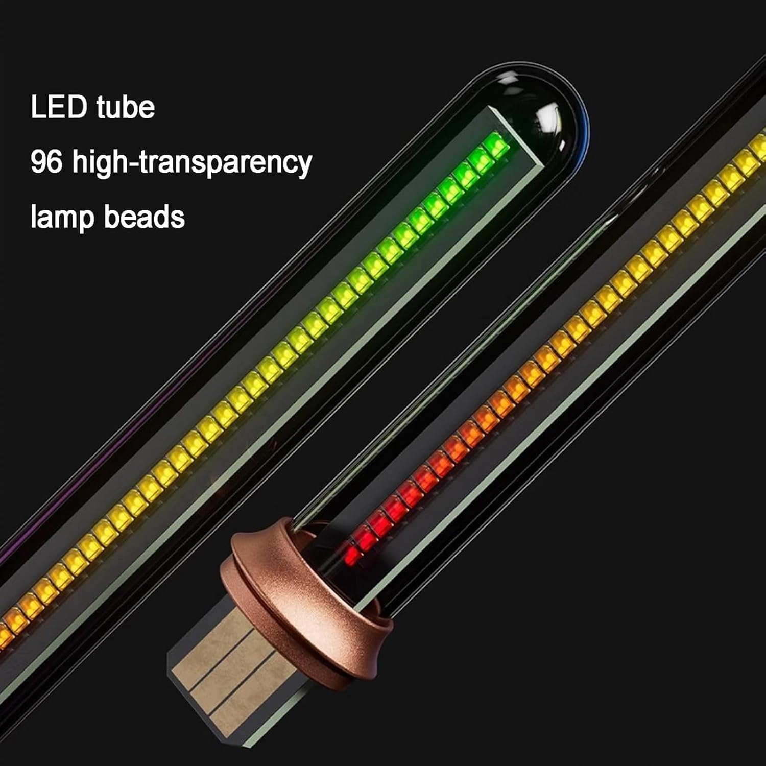 RGB Sound Pickup Spektrum Lampe mit MIC Sprachsteuerung, Vintage Tube Ambient Light, 4 Anzeigemodi, inklusive 2 Leuchtröhren für Studio und Gaming Zimmer