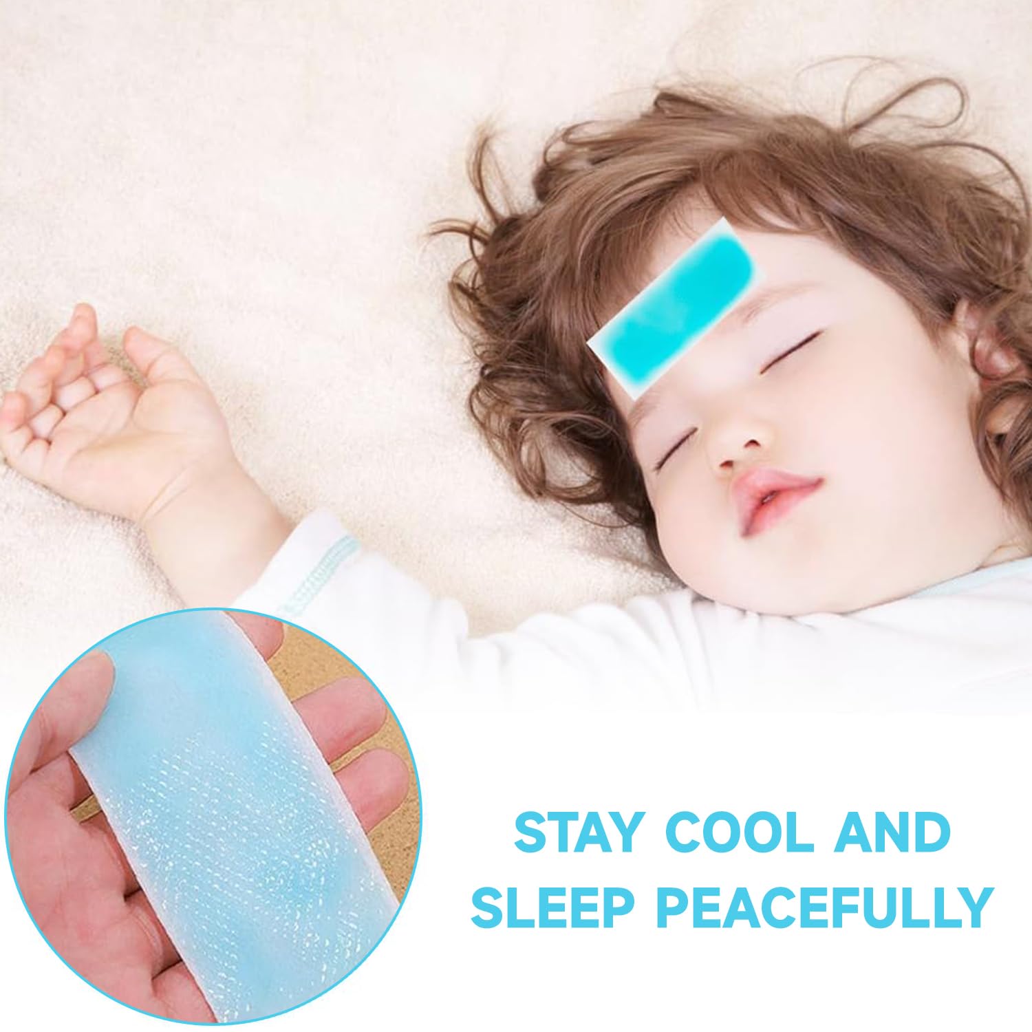 Patch di raffreddamento, 40 patch in gel rinfrescanti per rinfrescare e alleviare il calore, il dolore e la stanchezza, per febbre ed emicrania