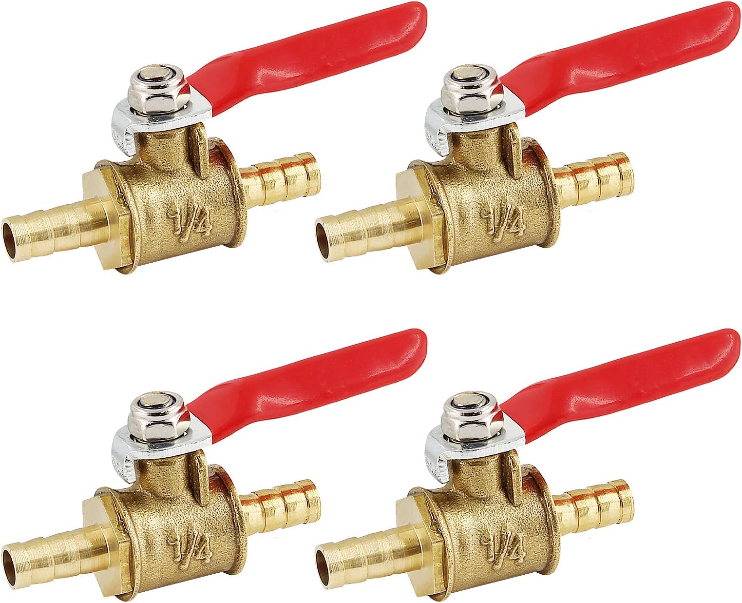 In Line Valve 1/4" Male Brass To 8mm Hose Barb Shut Off Valve Cock Tap Nlne Ball Barrel Valve - Foto 2