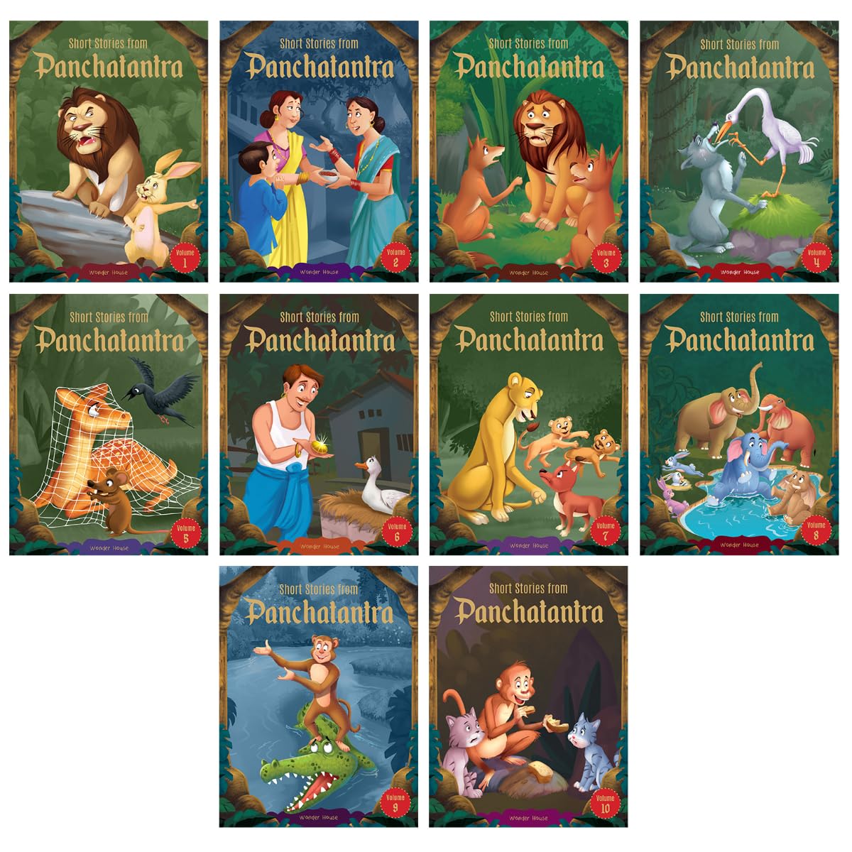 Short Stories From Panchatantra - Collection of 10 Books: Abridged Illustrated Stories For Children (With Morals) Paperback – Abridged, 6 August 2020