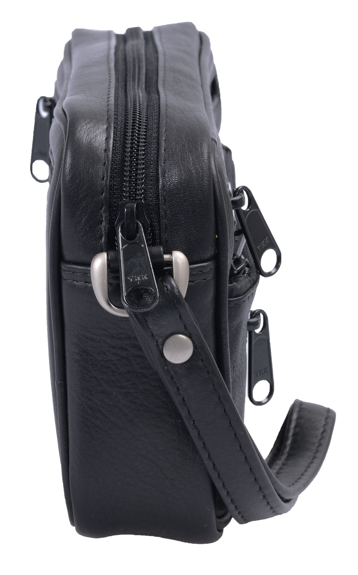 Bolso de piel para hombre de piel de vacuno (126D), color negro, talla única