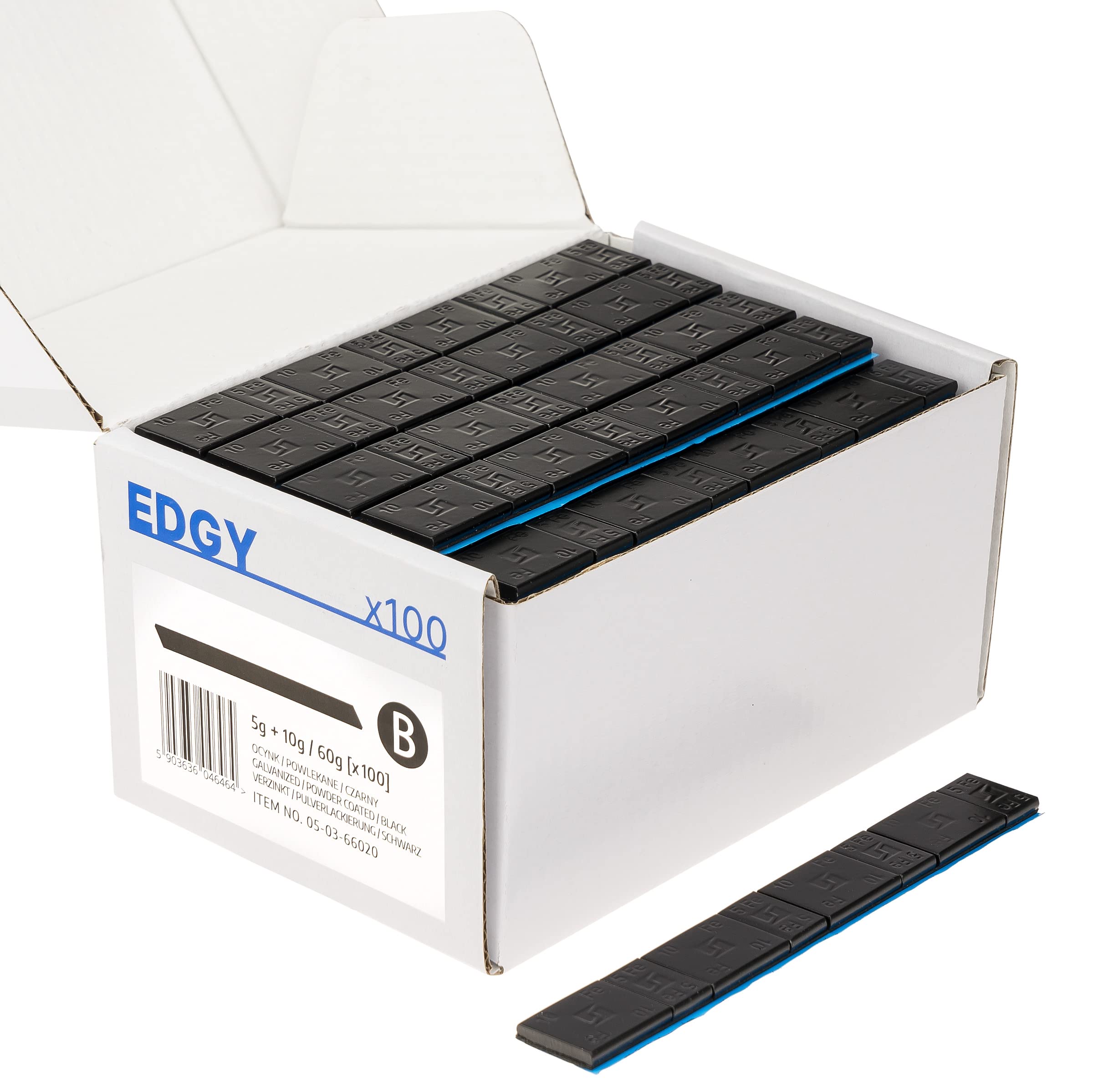 Stix 100x contrappesi adesivi per cerchioni in alluminio 5+10g, pesi di bilanciatura neri, striscia adesiva per cerchioni di autovetture, furgoni e SUV