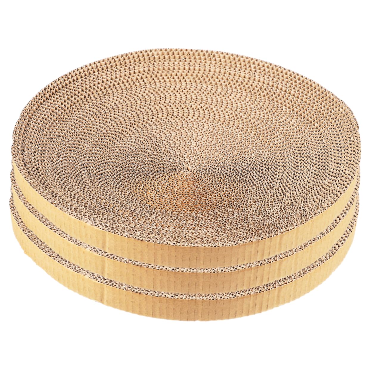 POPETPOP 3 Piezas Recambio Rascador para Gatos Redondo De CartóN Corrugado, DiseñO Circular, Ideal para ArañAr Y Descansar, Protege Muebles, 35 X 35 X 2.7 Cm