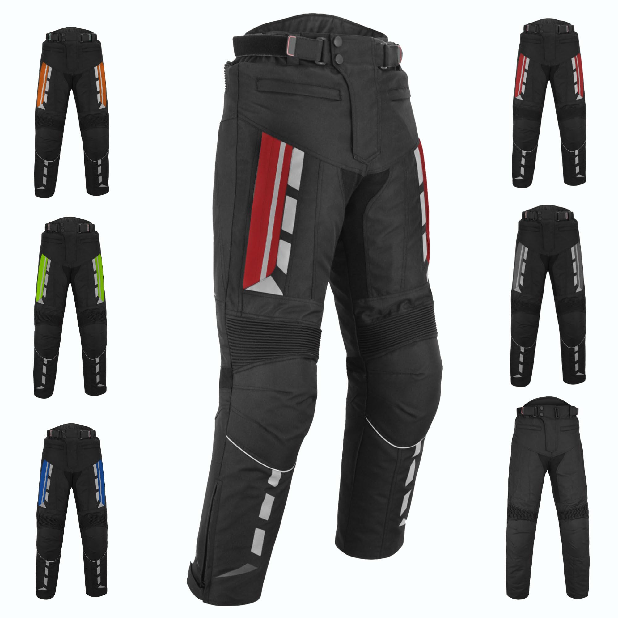 Motorradhose für Herren mit Protektoren, Motorradhose aus Cordura, wasserdicht, mit Schutz an Hüften und Knien, CE-zertifizierte Rüstung