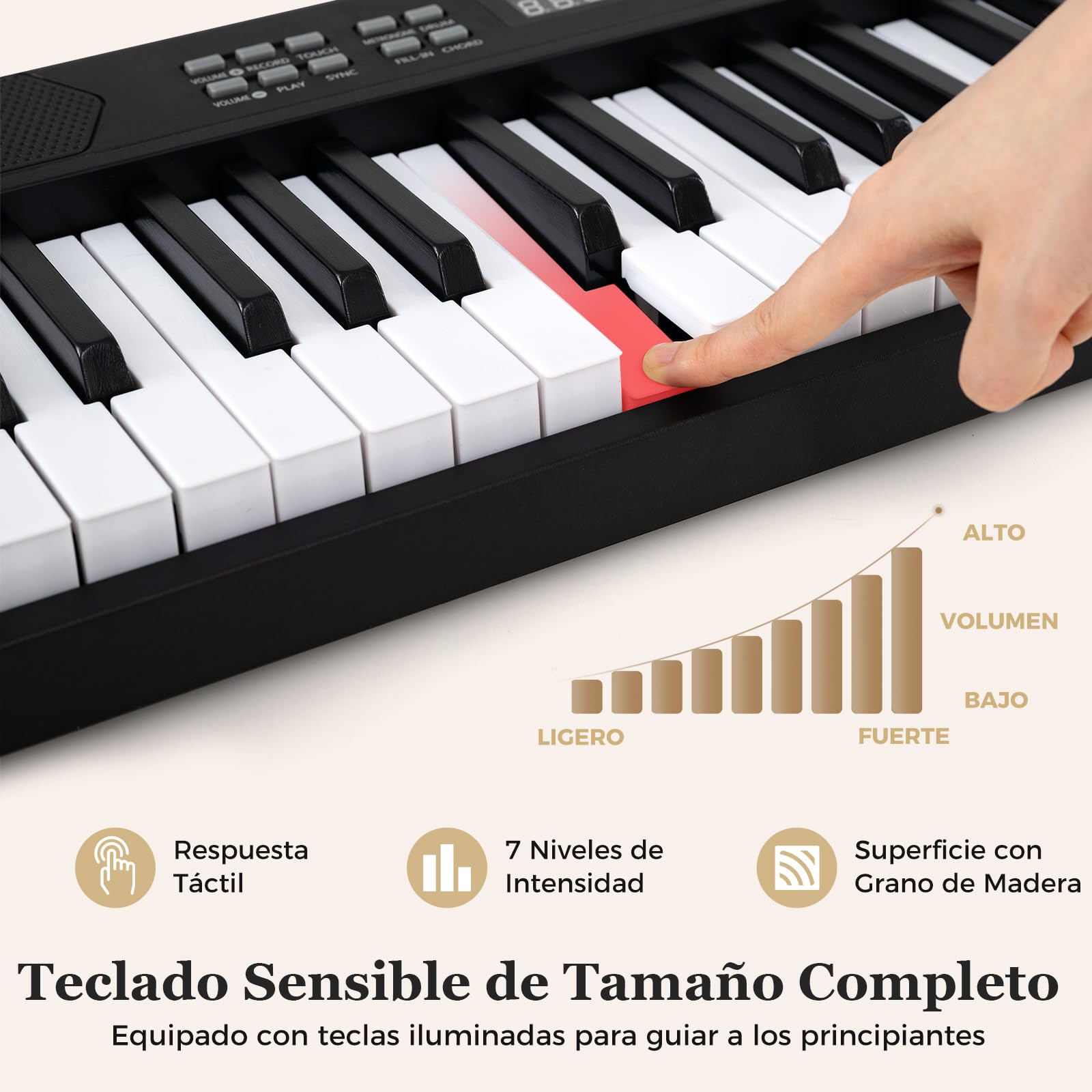 COSTWAY Teclado de Piano Plegable de 61 Teclas, 128 Tonos y 128 Ritmos, Piano Electrónico con Auriculares, Pedal de Sustain, Teclado Digital Portátil con Bolsa Transporte para Principiantes (Negro)