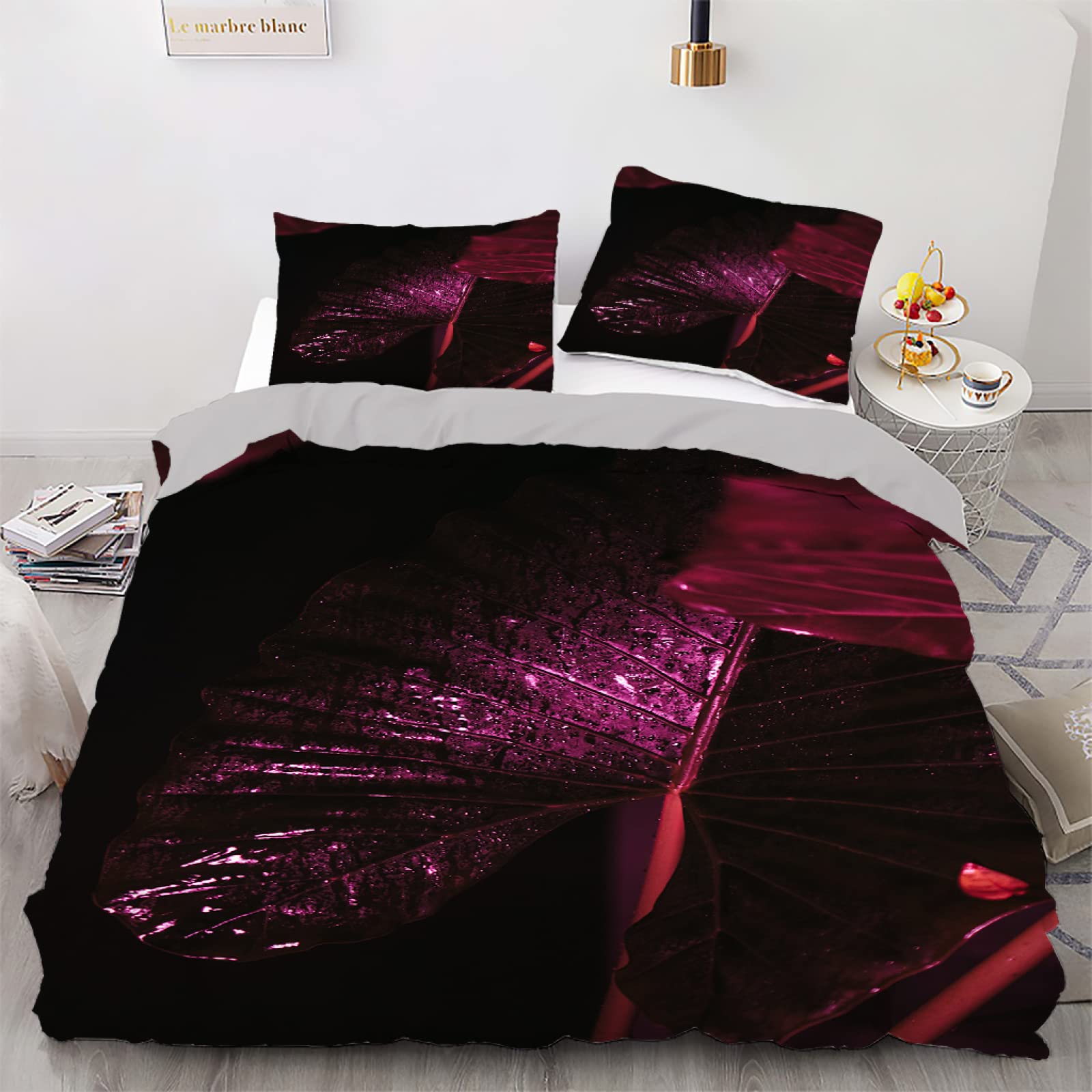 Parure housse de couette 140x200 noir microfibre avec fermeture éclair pour lit enfant et ado