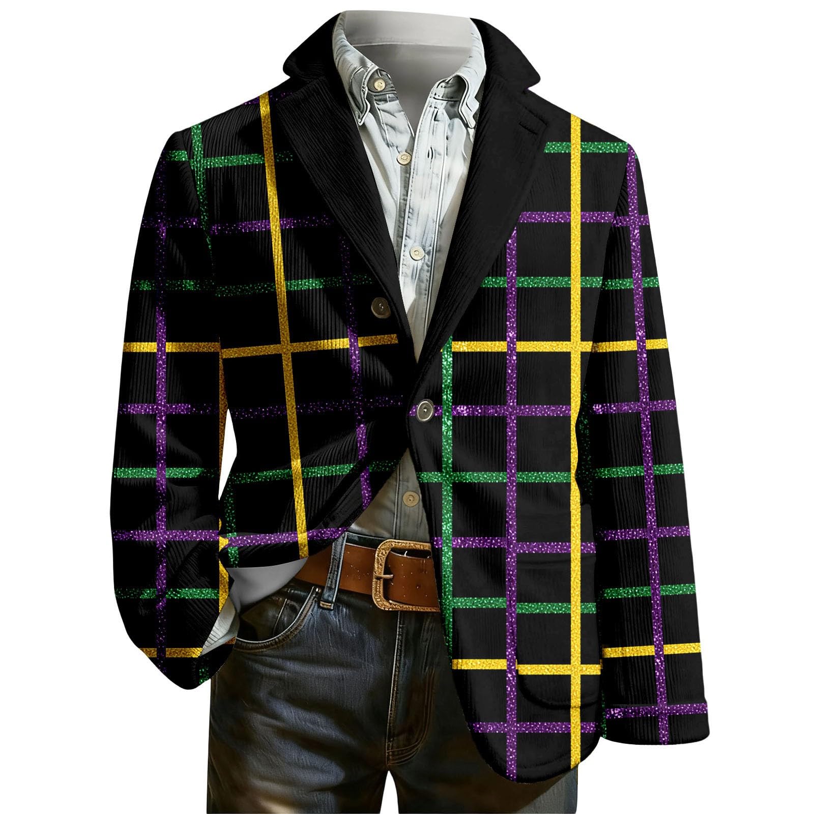 Elegante chaqueta de pana con estampado de esmoquin para hombre, estilo casual, para fiestas, bodas y eventos formales, discoteca, escenario