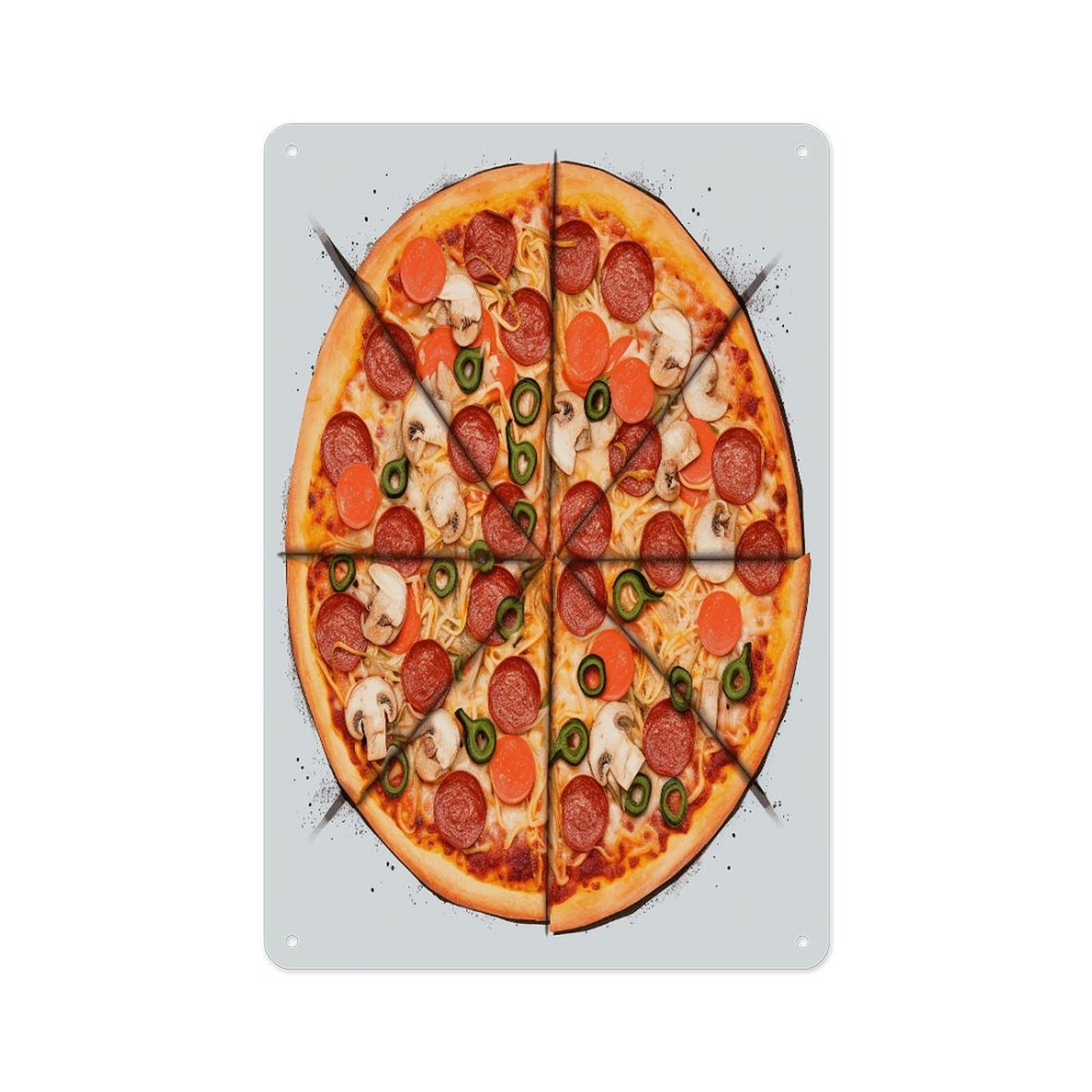 Fekiloot Style I Love Pizza Wall Decor Metal Signs Tin Signs Poster