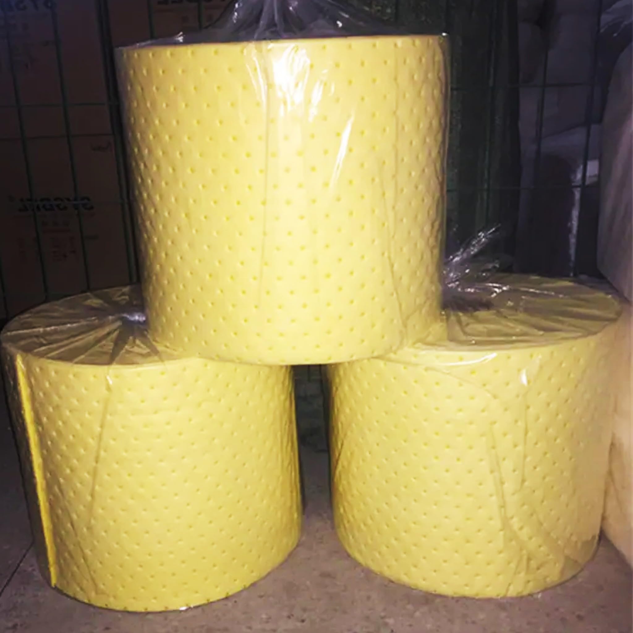 BL Panno assorbente industriale. Elevata resistenza, pulizia e prevenzione delle fuoriuscite chimiche in laboratori e officine. Rotolo da 40 metri. Assorbimento di acqua, oli, idrocarburi e sostanze