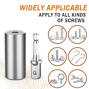 Dusor Gifts for Men Super Universal Socket Tools, Stocking Stuffers for Men, White Elephant Gifts for Adult, Gift for Him Who Have Everything, Gift Under 10 Dollars Socket Set with Power Drill Adapter