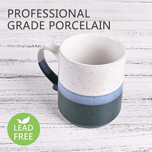 Miniatura 8 de Bosmarlin Taza de café grande de cerámica, taza de té grande para la oficina y el hogar, apta para lavavajillas y microondas, 1 unidad (rosa, 1)