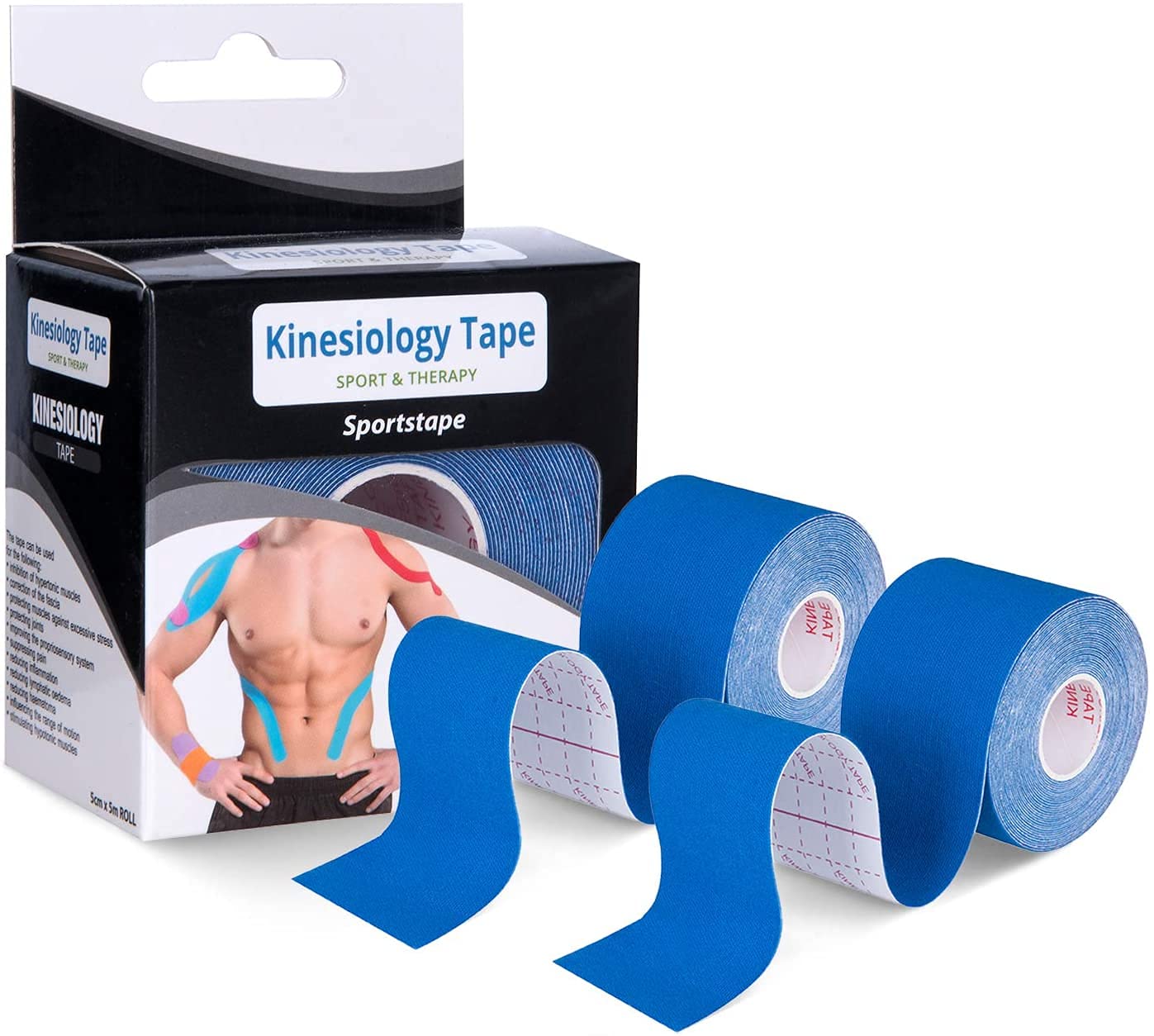 Drange (Pack of 2) Kinesiology Tape Strapping Taping Athletic Sports Tape for Men Women Knee Shoulder Elbow Ankle Neck Muscle Superior Waterproof Adhesion Non Latex Safe for Kids (Orange/Orange)