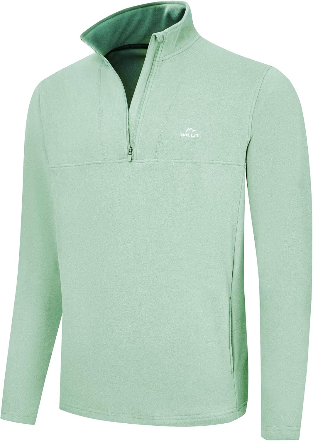 Willit Men's Winter Shirts Fleece Pullover with Pocket Quarter Zip Cold Weather Golf Hiking Casual Warm Shirts Long Sleeve