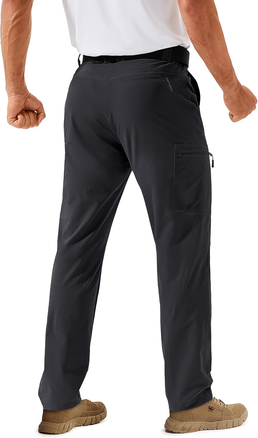 TACVASEN Men's Hiking Pants Lightweight Quick Dry Water Resistant Travel Work Fishing Pants Outdoor 6 Pockets - Image 2