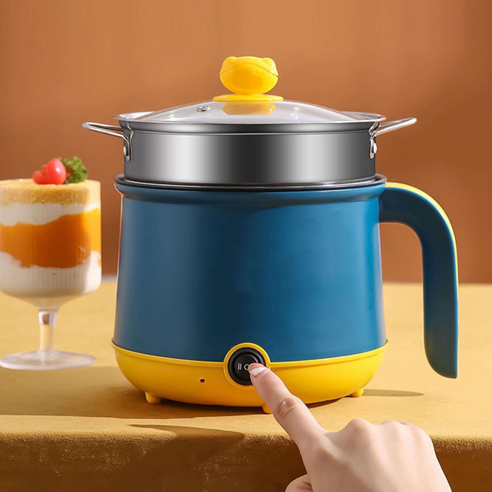 Hot Pot Elettrico Portatile 1.8L - Pentola Antiaderente Con Vapore, Per Cucina, Viaggi, Dormitorio - Foto 4