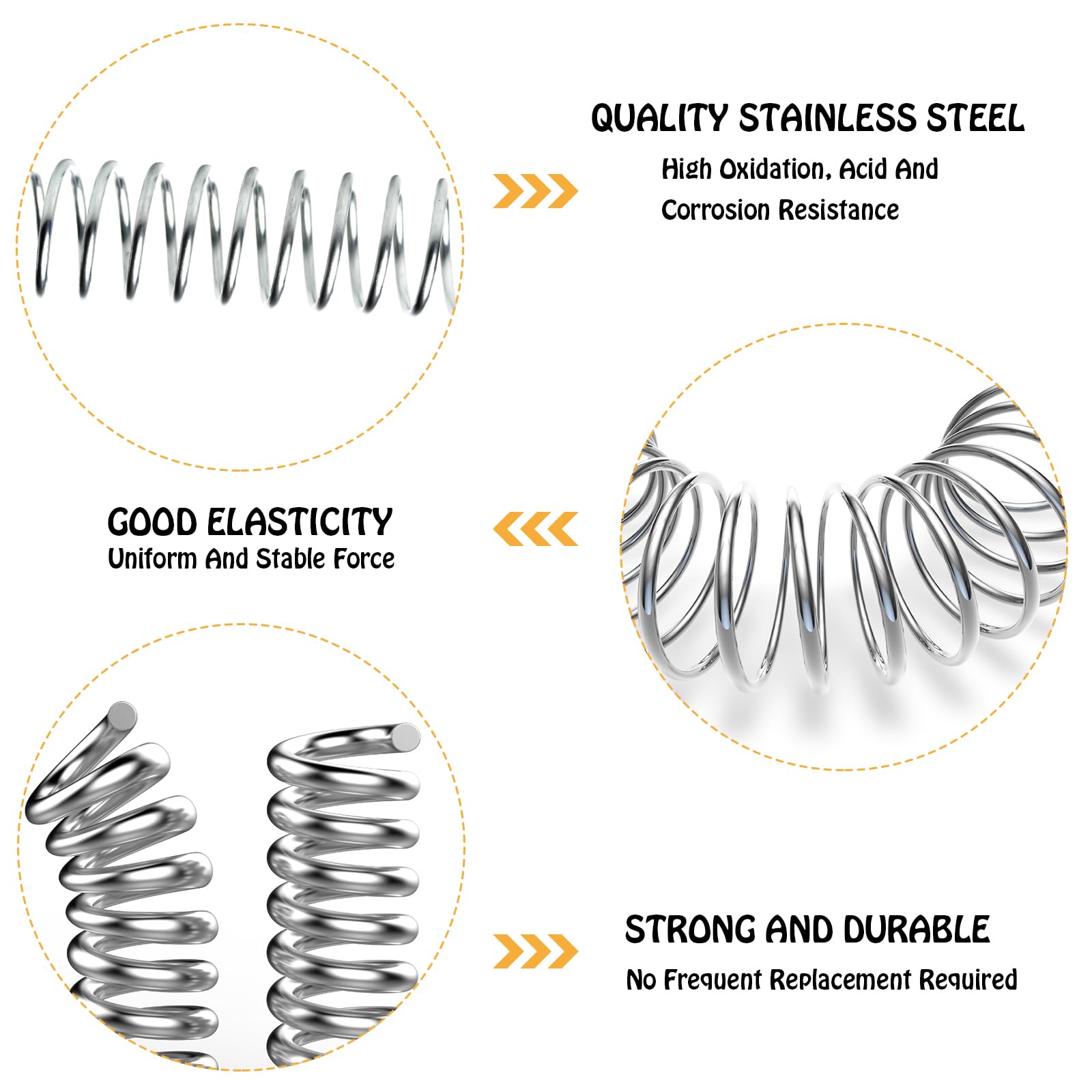 Ressorts Diamètre 5-7mm Lot 420 Ressorts Compression Acier Inox - 24 Spécifications - Longueurs 10/15/20/30mm - 6 élasticités Différentes Kit Ressorts Bricolage