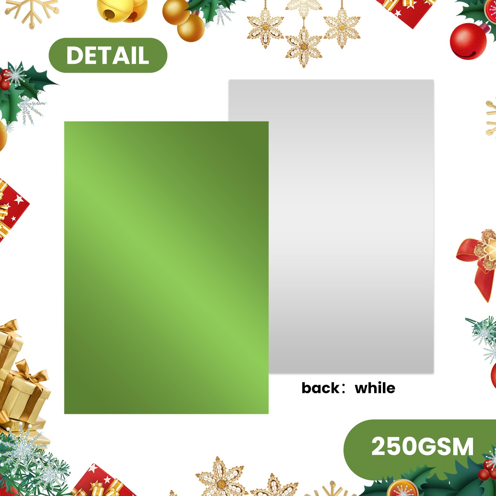 24 Sheets Christmas Mirror Cardstock Paper A4 - Image 3