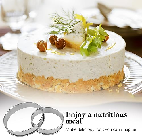 Miniatura 7 de 6 anillos ingleses para magdalenas, anillos de doble enrollado, de acero inoxidable, antiadherentes, de metal, redondo, para hacer alimentos en el