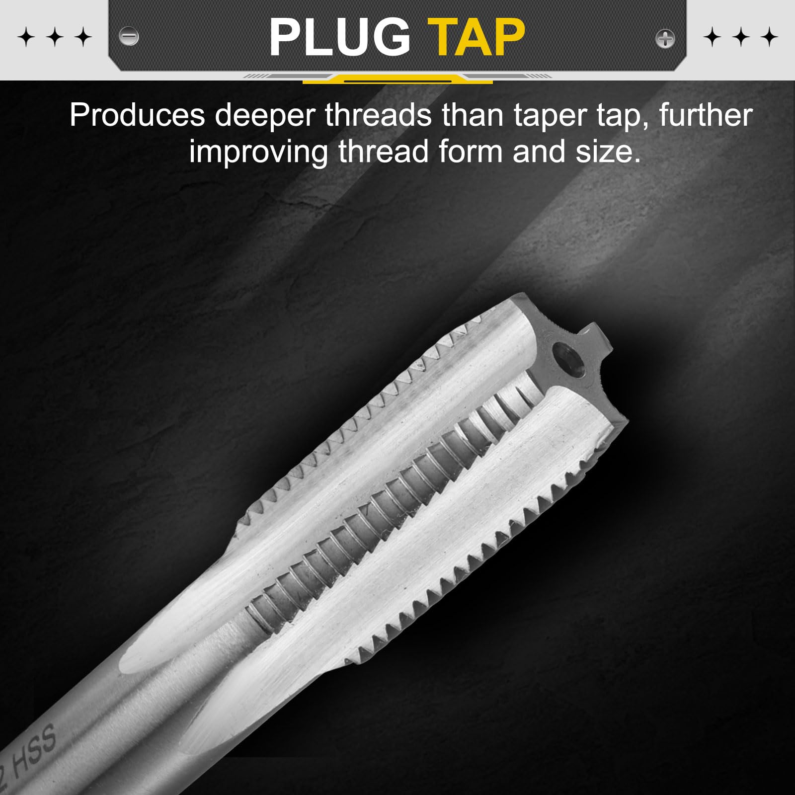 QUARKZMAN 2pcs Macho de Roscar a Mano M14 x 1.5 H2 Metric Thread Plug Style Taps Straight Flute Screw Tapping Threading Tool 9CrSi Alloy Tool Steel
