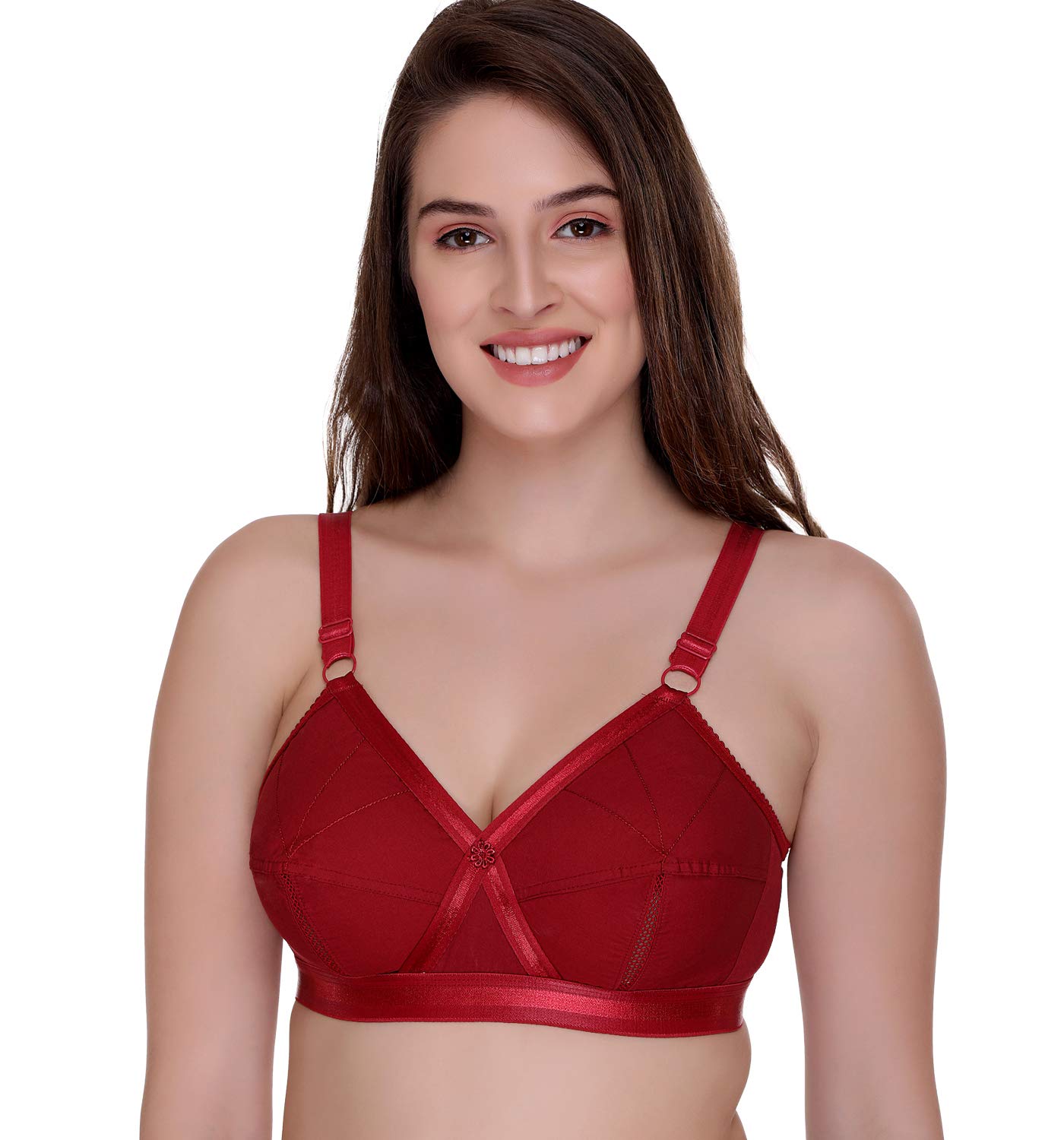 SONA Women's Perfecto Cotton Full Coverage Non-Padded Wirefree Everyday Bra Side Support Shaper (Pack of 1)