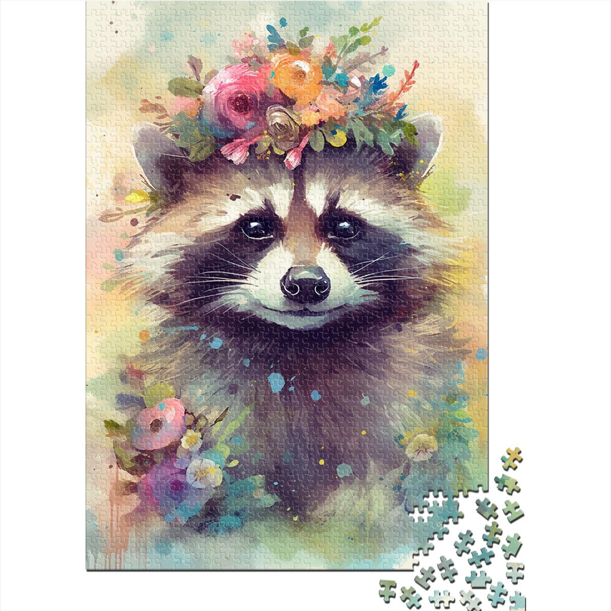 Puzzle 2000 pièces pour Adultes Puzzle bébé Raton Laveur Puzzle éducatif Jeu Familial Excellent Cadeau de Noël 27,56 po x 39,37 po pour Les 14 Ans