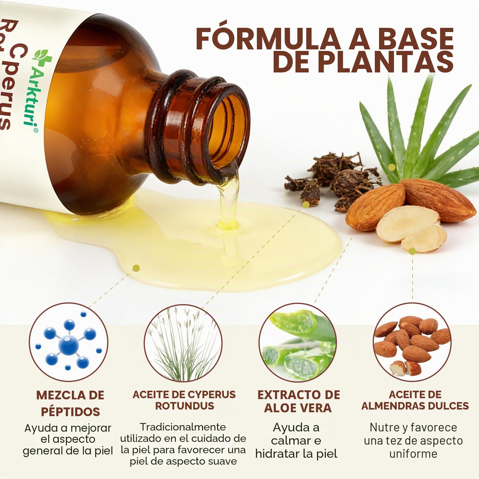 Aceite Cyperus Rotundus Oil, Aceite Depilatorio de Cyperus Rotundus 120ml, Oil Natural para Reducir el Crecimiento del Vello, Eliminación de Vello Corporal, Suaviza la Piel, Inhibidor de Crecimiento