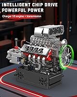 Vista 2 de Mould King 10225 V8 Engine Model kit That Runs- Build Your Own STEM V8 Model Engine with Transmission, 8-Cylinder Car Engine kit Building