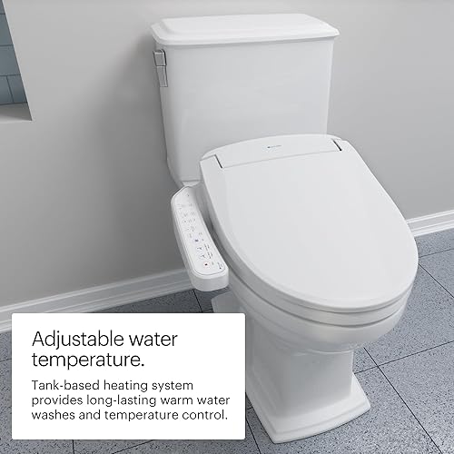 Miniatura 7 de Brondell SE400-EW Swash SE400 Asiento de inodoro eléctrico con asiento calefactado, boquilla oscilante de acero inoxidable, secador de aire