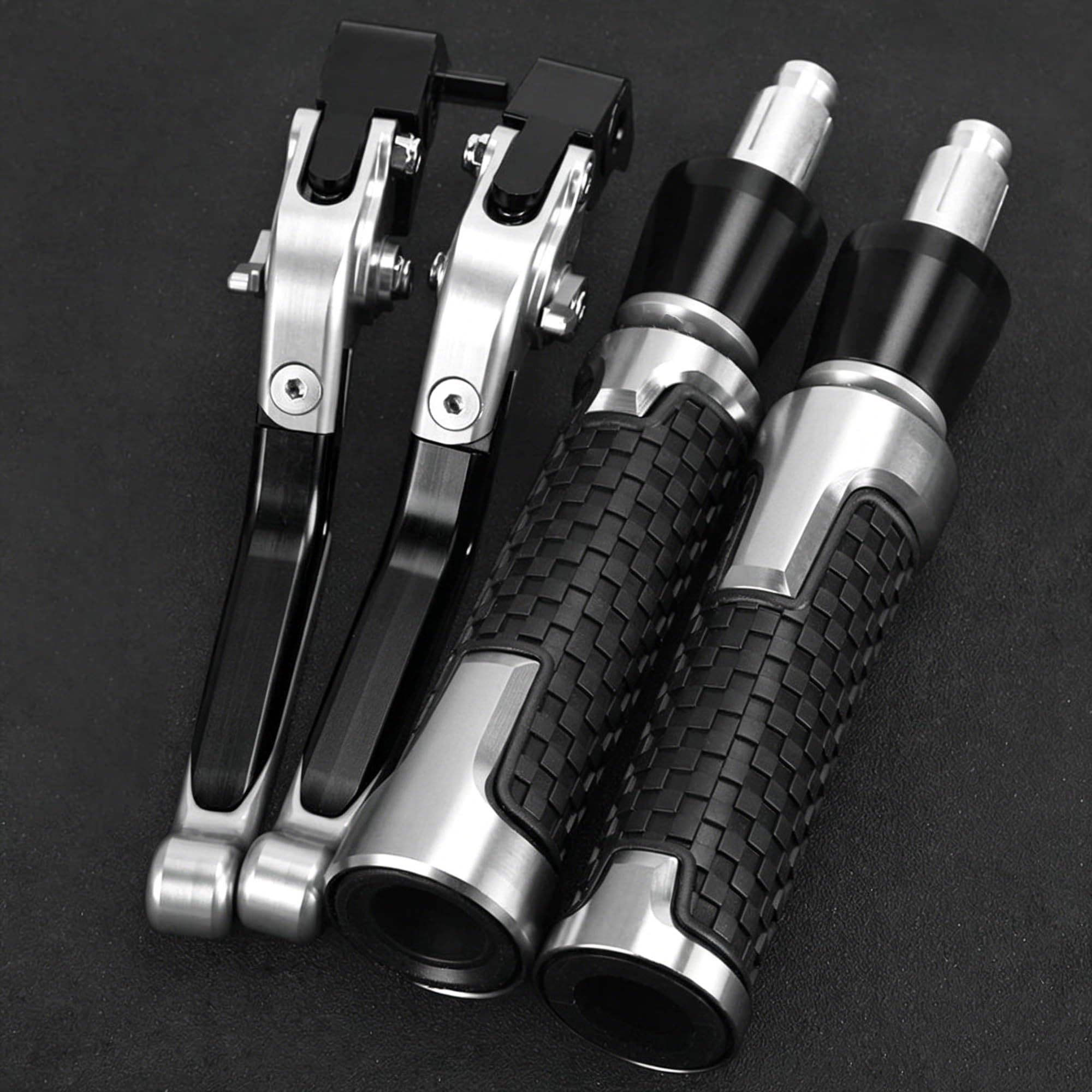 YZXOOP Clutch Levers Motorcycle Brake Clutch Lever Handlebar Grips for Loncin for Voge RR525 RR 525 Replacement Kit with Handle Bar End Motorbike Handlebar Brake Lever