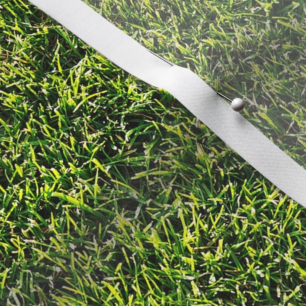 Spoonflower Fabric - Lawn Grass Green Printed on Satin Fabric by The Yard - Sewing Lining Apparel Fashion Blankets Decor