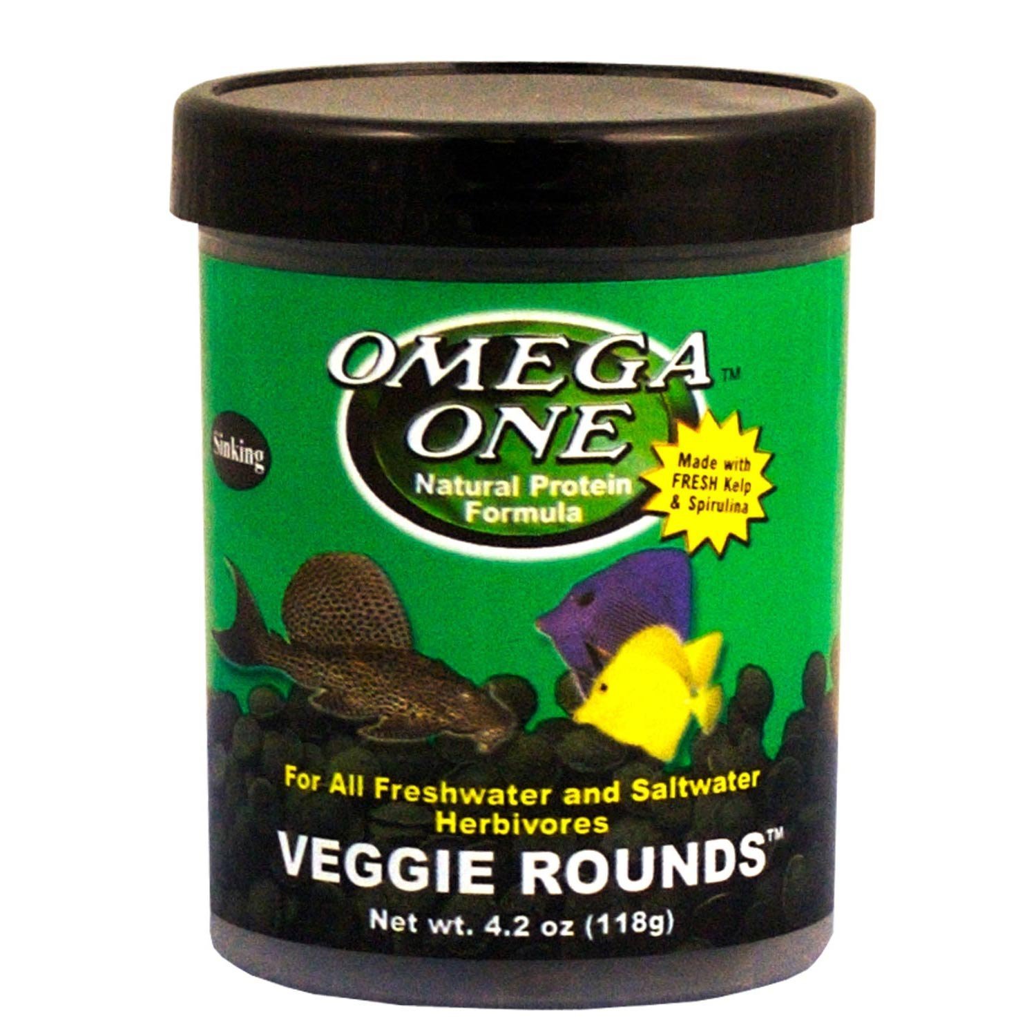 Omega OneVeggie Rounds, 14mm Rounds, Sinking, 8 Oz Container
