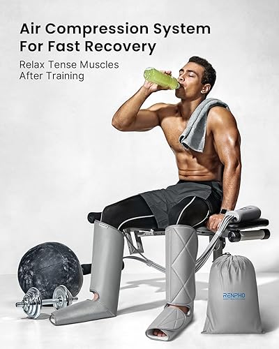 Miniatura 2 de RENPHO Masajeador de piernas con compresión para circulación y alivio del dolor masajeador de pantorrillas y pies con 5 modos 4 intensidades ayuda a