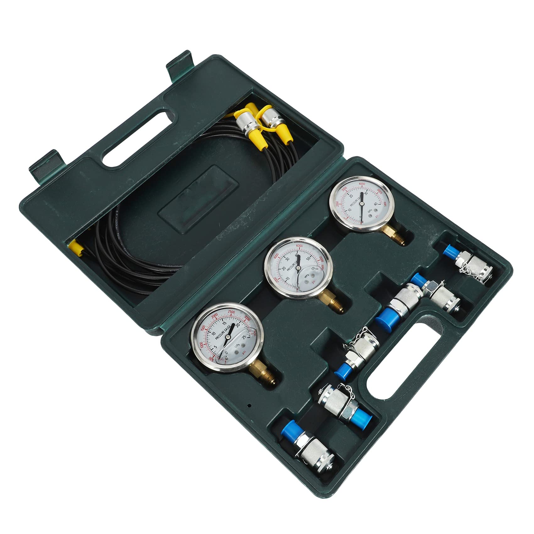 Kit di Prova della Pressione idraulica dell'escavatore con manometro e Raccordo per Tubo Flessibile di Prova