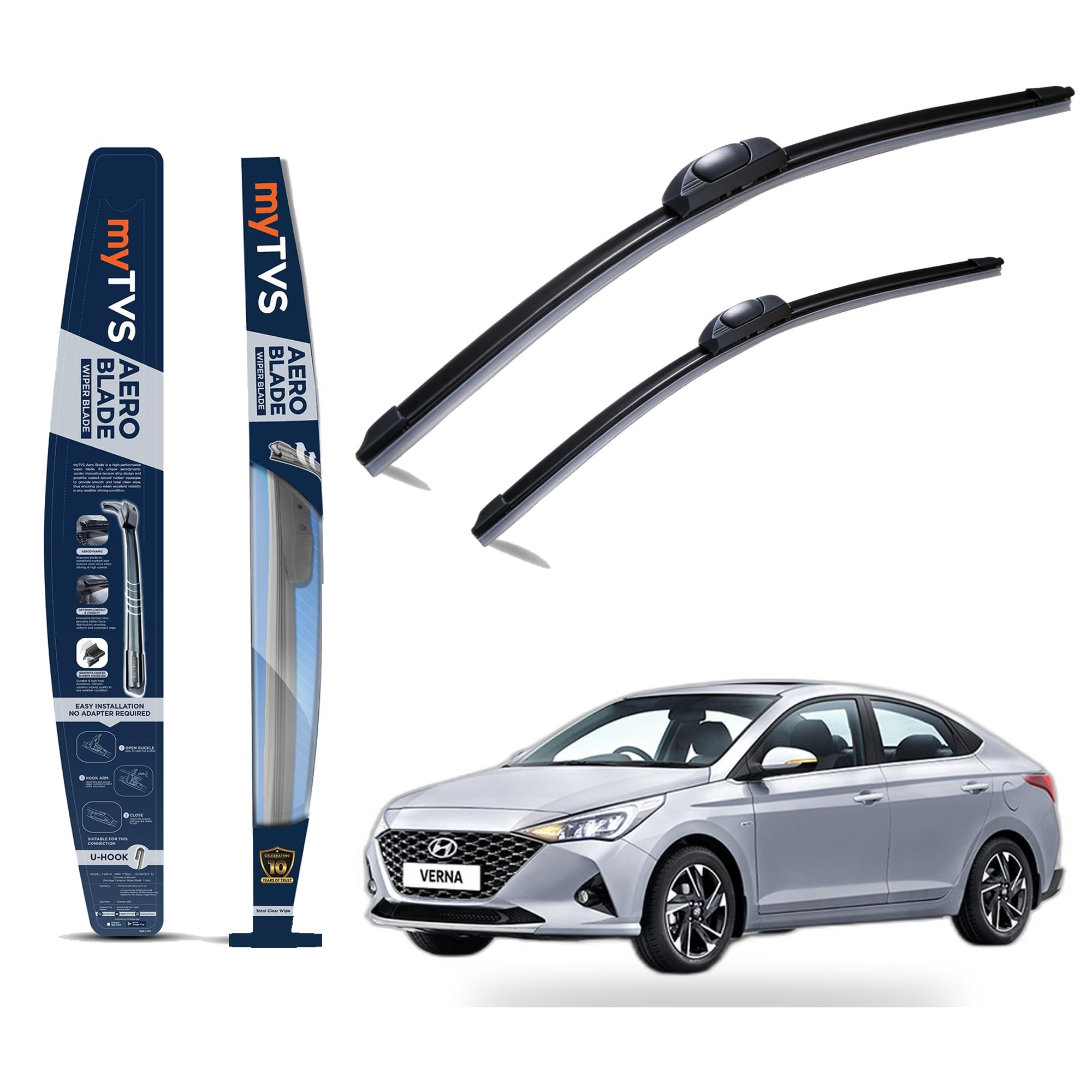myTVS Frameless Car Wiper Blades for Hyundai Verna (2011-2023) | Set of 2 (24"+16")-image-11