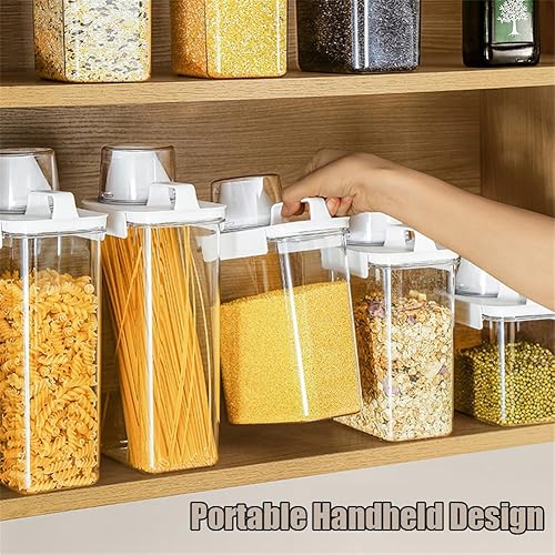 Miniatura 5 de 2 recipientes de almacenamiento dispensadores de arroz, cubo de arroz pequeño de 1.1 L con taza medidora y boquilla de vertido, recipiente hermético