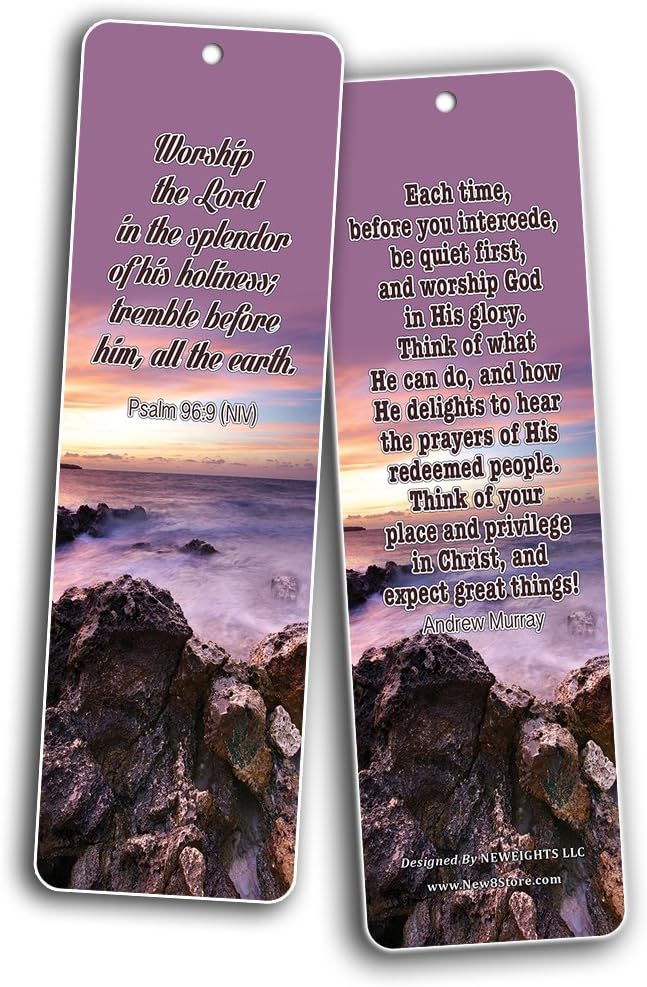 NewEights Worship Bible Verses Bookmarks (60-Pack) – Daily Motivational Card Set – Collection Set Book – Ideal Giveaway for Church Members