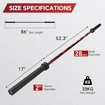 7FT Olympic Barbell Bar with Weight Plate Set Combo, Solid Olympic Bar with Bearings, 700Lbs Capacity Weight Bar for Home Gym Strength Training, Weightlifting, Powerlifting, Fit for 2 Olympic Plates