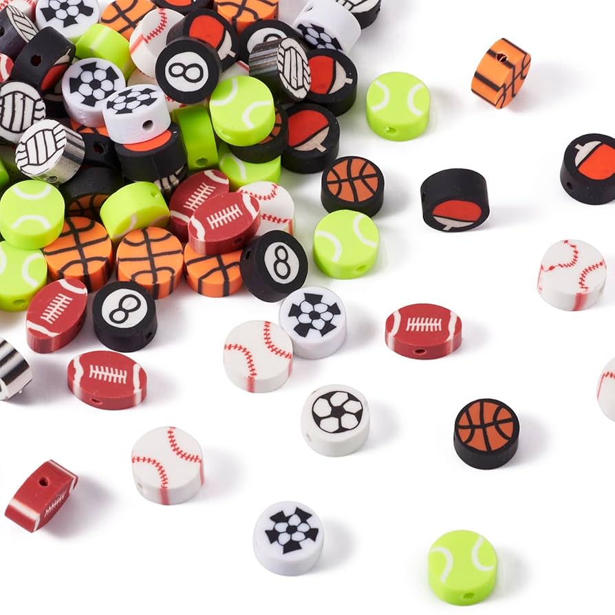 200 Perline Calcio Argilla Polimerica - Pallini Sportivi Per Braccialetti Fai Da Te, 9.5mm - Foto 9