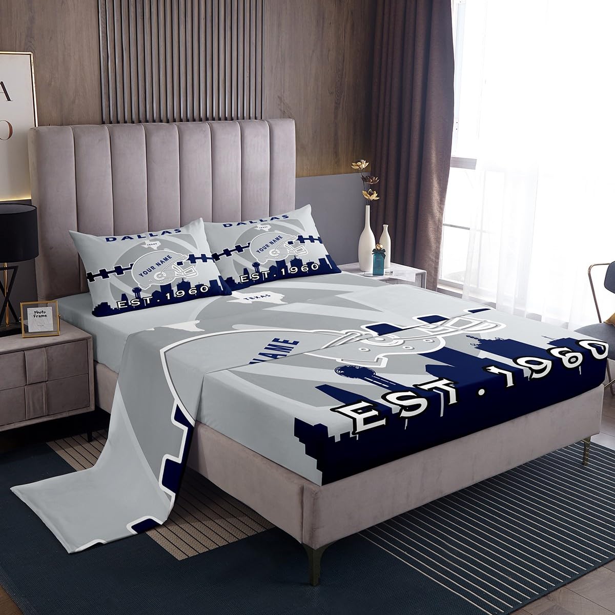Erosebridal Football Bettwäsche-Set Für Jungen, Doppelbett-Größe, Mit Tiefen Taschen – Philadelphia Eagles Design